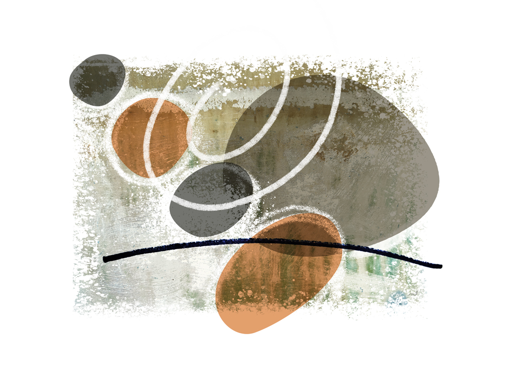 painterly-shapes modern art print